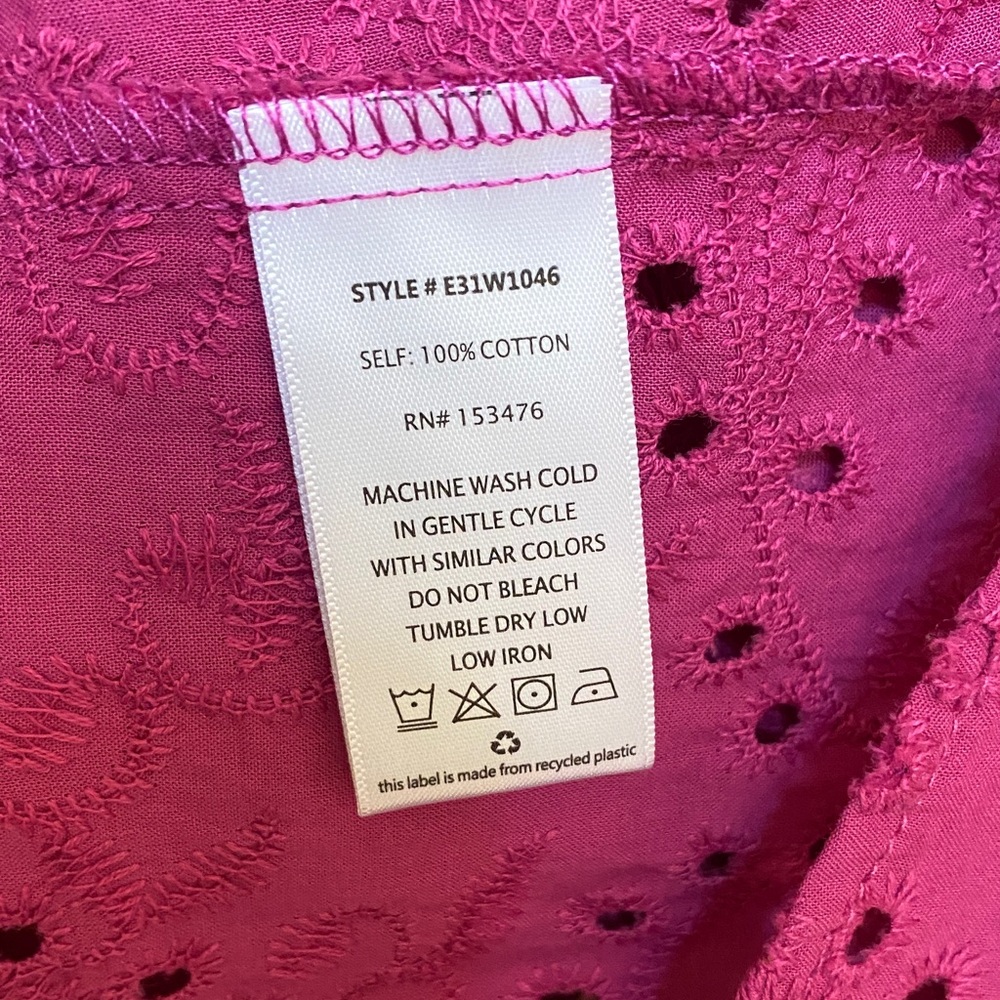 Evereve Fuchsia Eyelet Blouse - Picture 3 of 5